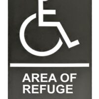 Space Age (SASIGN) Area Of Refuge Ada Wall Mount Blue On White Braille 8X9.5"
