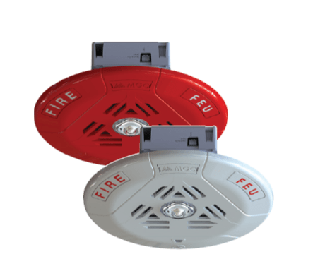 Secutron SPPS-104-25HR, Secutron (SPPS-104-25HR) Speaker/Strobe, Ceiling, Round, 25V, Red, High Candela