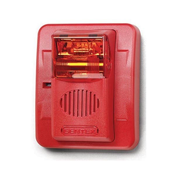 Gentex GECA24PWR, Gentex (GECA24PWR) (904-1327-002) Horn/Strobe, Amber Lens, Selectable Candela Strobe, Wall Mount