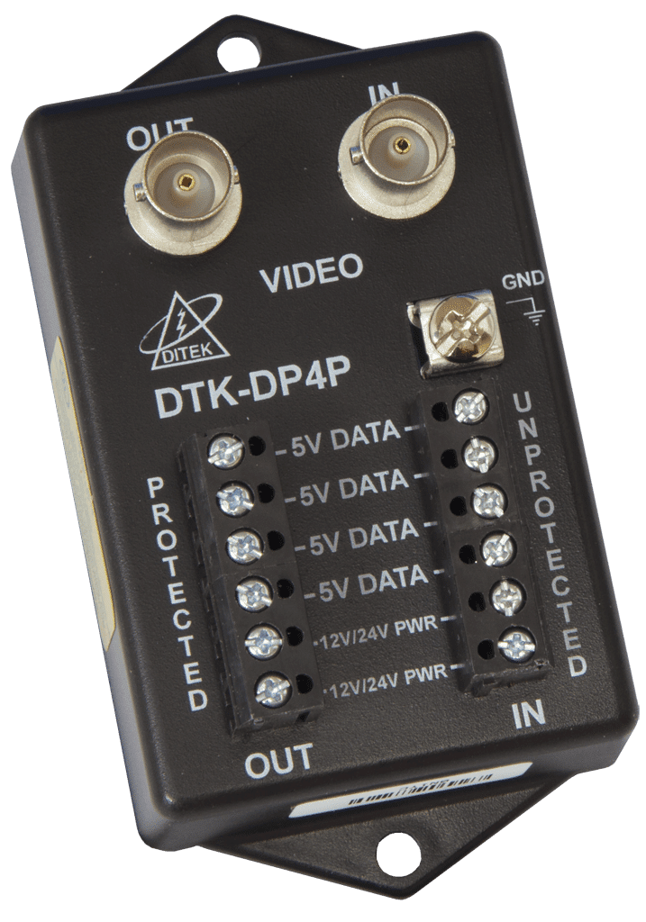 Ditek DTK-DP4P, Ditek (DTK-DP4P) Ptz Camera Protection, 12/24Vdc Power – Bnc Coax Video In/Out 2.8V Clamp