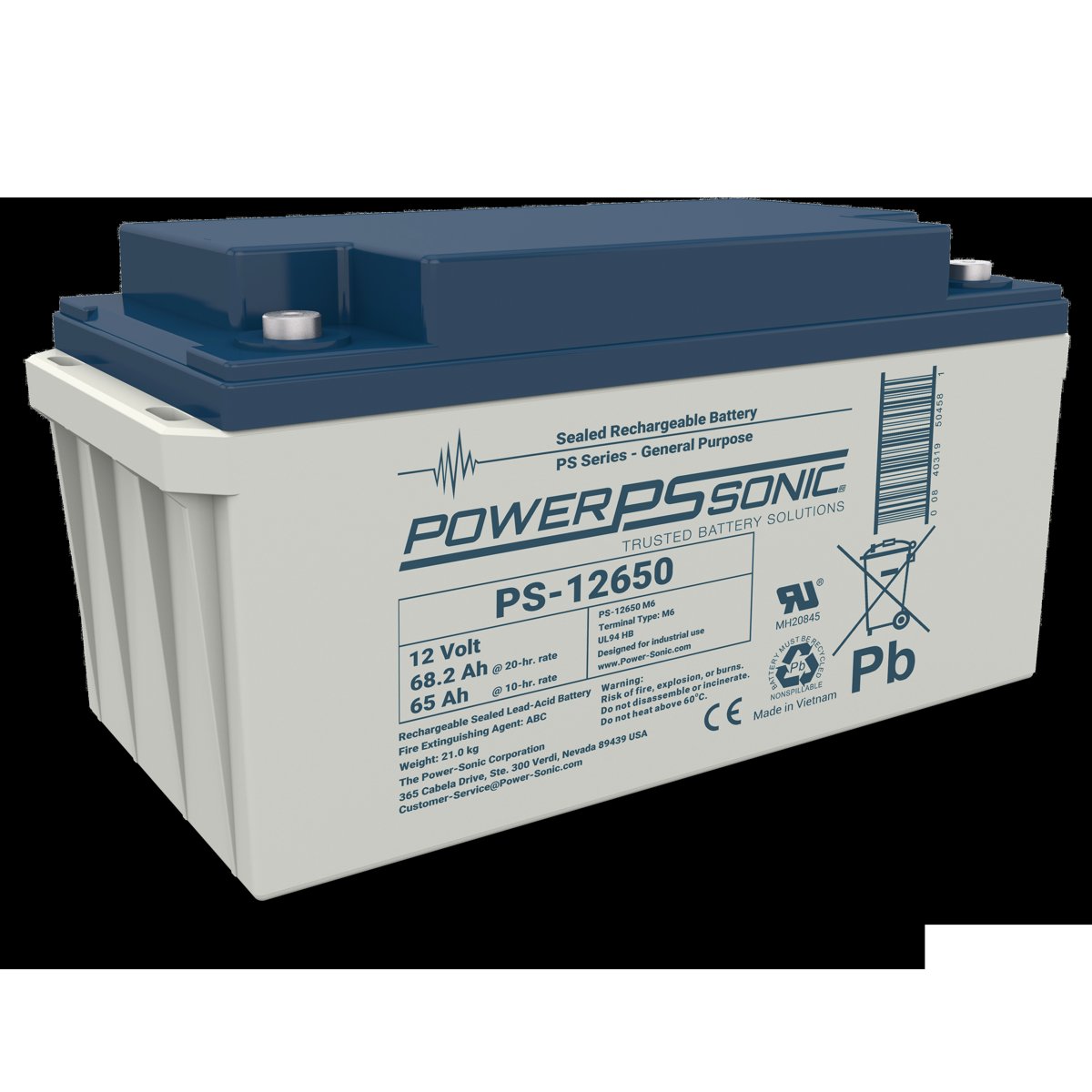 Power Sonic PS-12650 M6, Power Sonic (PS-12650 M6) Ps-12650B 12V67.5Ah; B