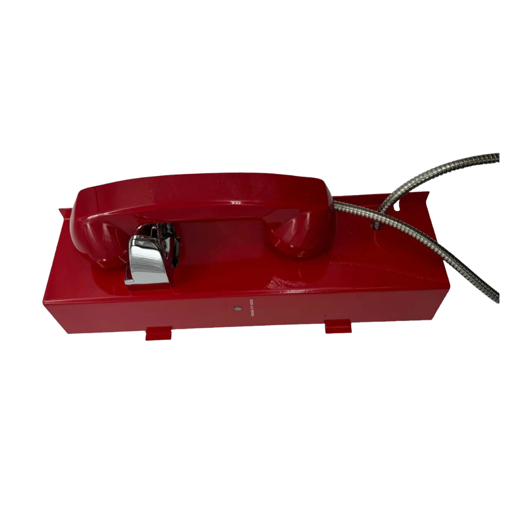 Gamewell FC00535AX, Gamewell (FC00535AX) Telephone Assembly Armored Cord/Standard Headset, Red