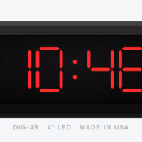 Pyramid DIG-4B 4-inch red LED digital wall clock displaying 10:48 in 12-hour format