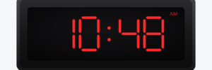 Pyramid DIG-4B 4-inch red LED digital wall clock displaying 10:48 in 12-hour format