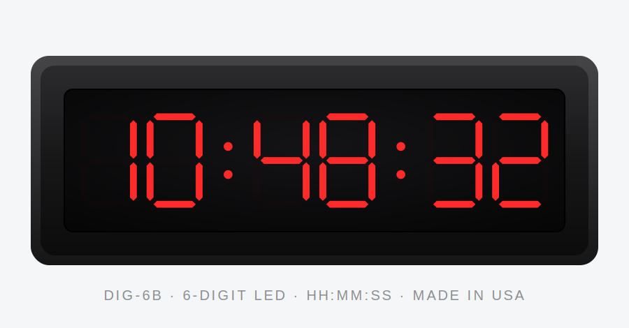 digital wall clock with seconds, Pyramid DIG-6B 6-Digit Red LED Digital Wall Clock (with Seconds)